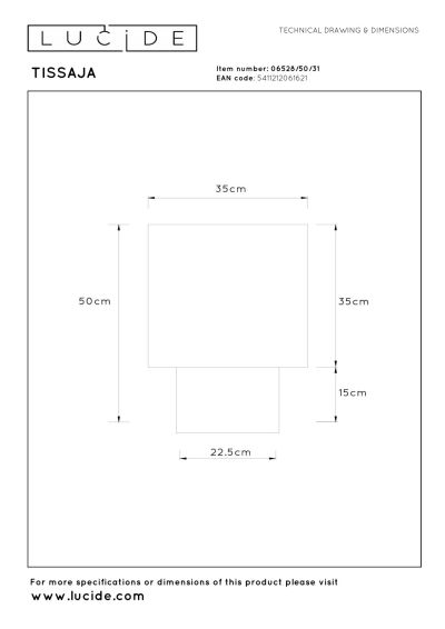 Lucide TISSAJA - Table lamp - Ø 35 cm - 1xE27 - White